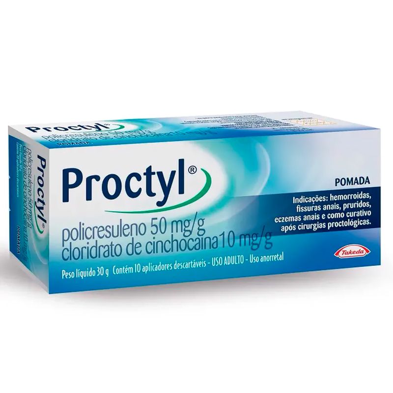 Proctyl Pomada 30g 50mg/g 10mg/g - Extrafarma