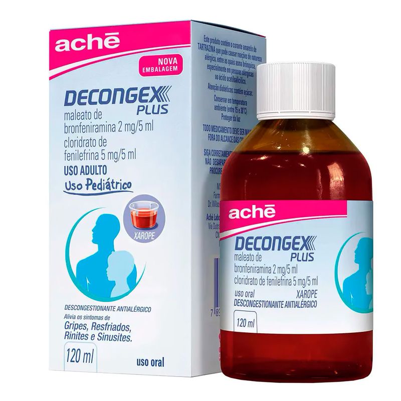 Decongex Plus Xarope 120ml 0,4mg/1mg - Extrafarma