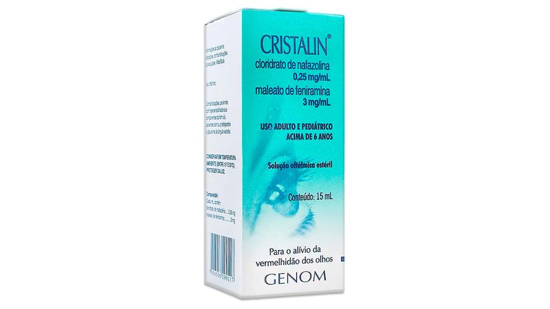 Cristalin Solucao Oftalmica 15ml 0 25mg 3mg Extrafarma