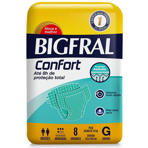 Fralda Bigfral Confort Tamanho G 8 Unidades