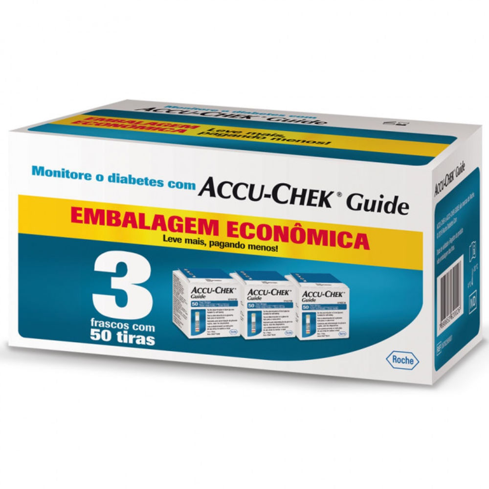 Tiras Medidoras de Glicemia Accu-Chek Guide 150 Unidades - Extrafarma