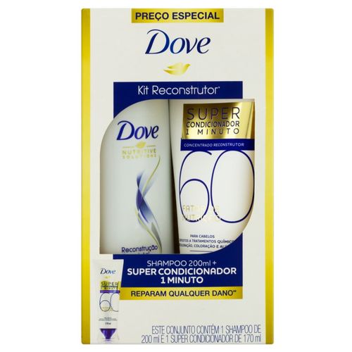Kit Dove Reconstrutor Shampoo 200ml + Condicionador 1 Minuto 170ml