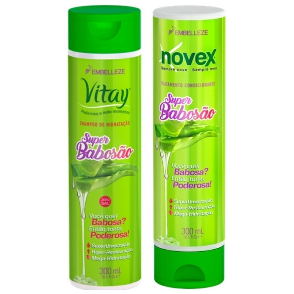 Kit Novex Vitay Super Babosão Shampoo 300ml e Condicionador 300ml