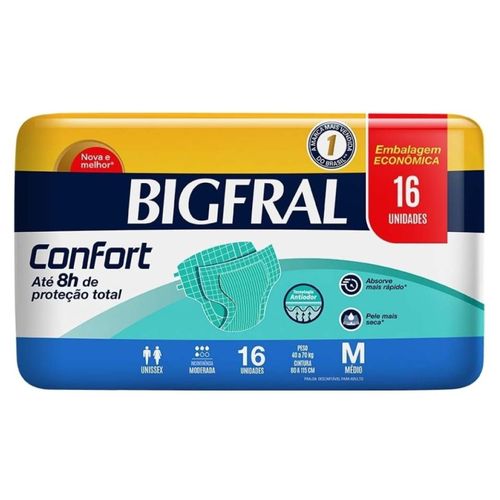Fralda Bigfral Confort M 16 Unidades