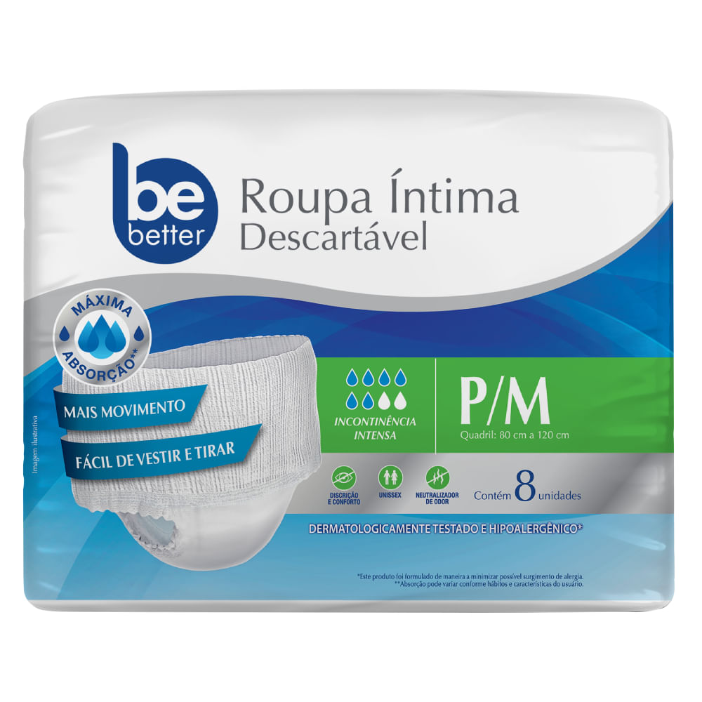 Healthy audit pillow Roupa Intima Be Better P / M 8 Unidades